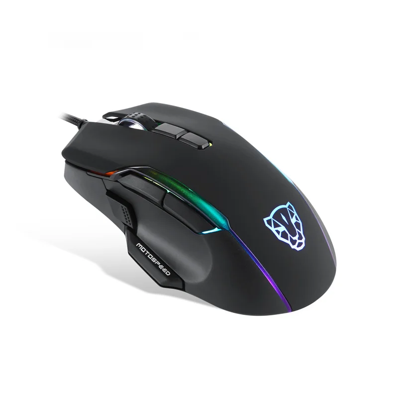 

Проводная игровая мышь MOTOSPEED V90, 500-5000DPI RGB подсветка PMW3325, 9 клавиш, геймерская мышь для настольного компьютера