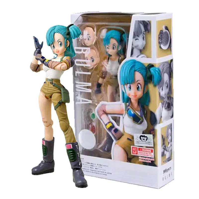 13.5cm SHF Anime Dragon Ball Figures Bulma Action Figure Movable PVC Collection Doll Bulma Figurine Model Toys for Child's Gifts