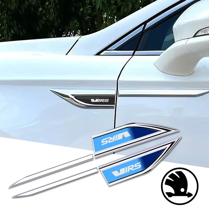 2pcs Car Side Door Blade Stickers Fender Side Blade for Skoda s octavia 2 3 a7 superb kamiq fabia kodiaq karoq kamiq rapid scala