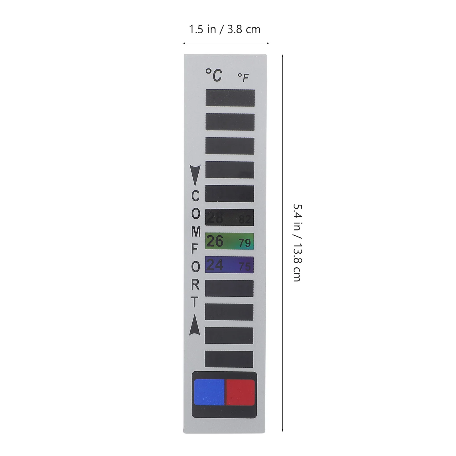 

10pcs Temperature Strips Sewable Liquid Crystal Stickers 16℃~38℃ 61℉~100℉ For Down Jacket Fish Tank Thermometer Strip Aquarium