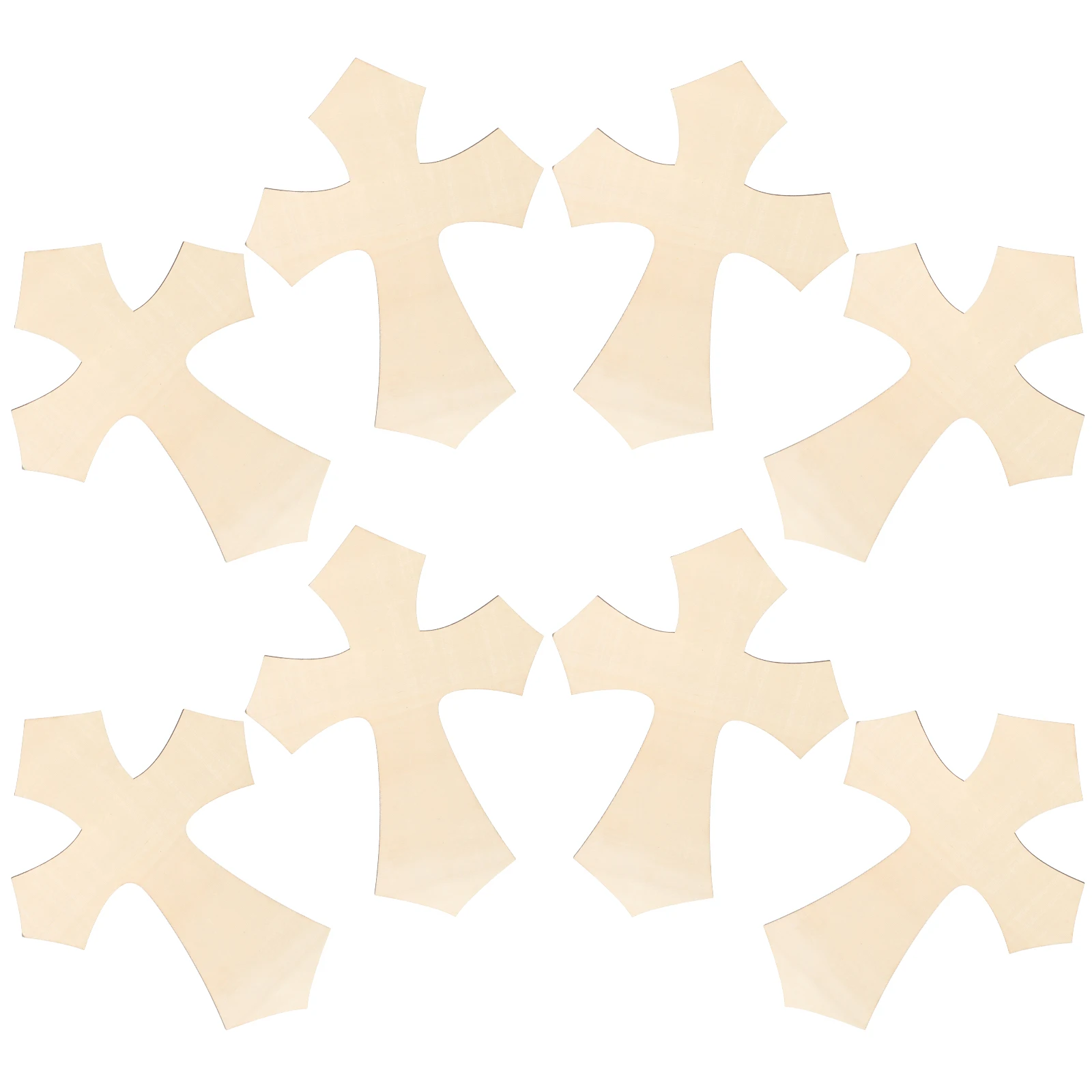 

8 Pcs Cross Wood Cutouts Unfinished Rustic Wall Decor Craft Supplies Kids DIY Ornaments Wooden Shapes Tags For Projects