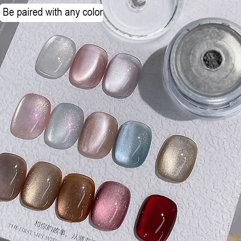 Upgrade Cat Eye Effect Magnetic Powder Nail Glitter Porcelain White Matching With Any Colors Nail Art Decoration Chrome Pigment