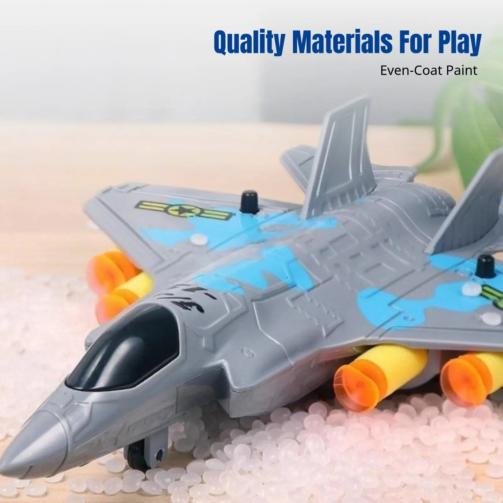 

Simulated Fighter Jet Toy, Momentum Powered, Soft Ejector, One-Button Outdoor Play, Random Color for Kids
