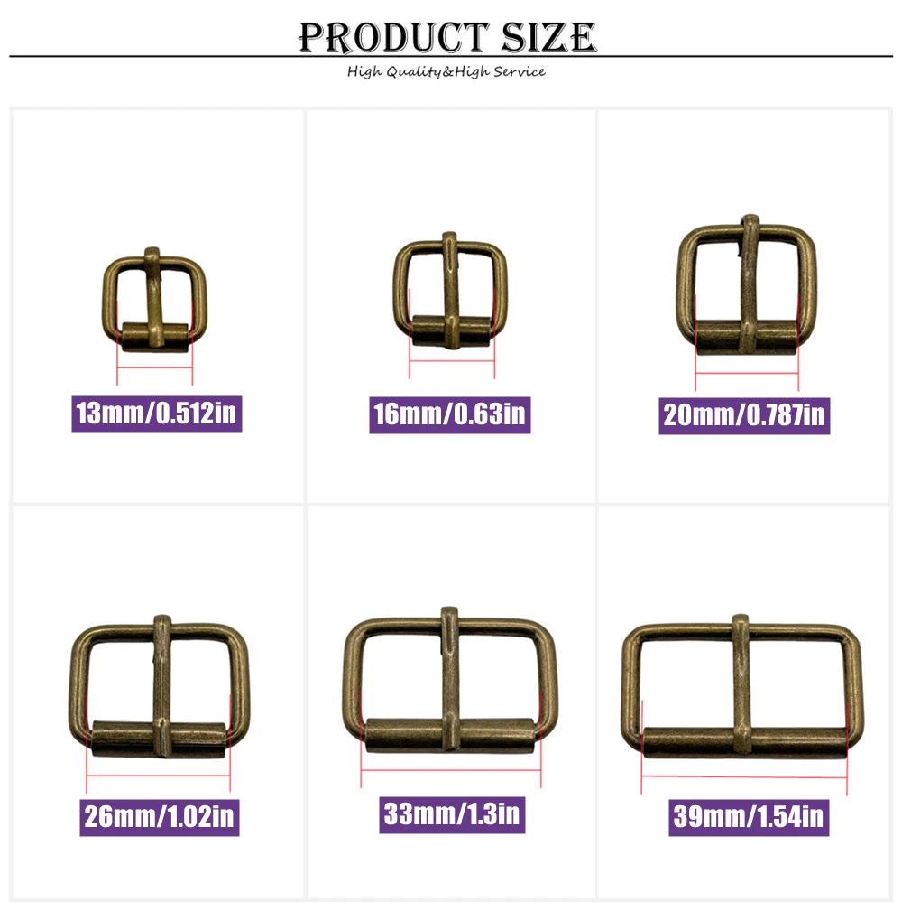 5 Pcs Metal Roller Buckles Belts Hardware Pin Buckle For Bags Leather Belt Strap Backpack Shoe Dog Collar Chain Accessories