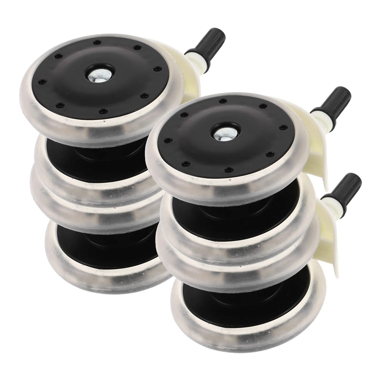 4pcs Baby Stroller Wheels Replacement Black Universal Caster Front Back Walker Feet Accessories Pp Material Smooth Rolling Wear