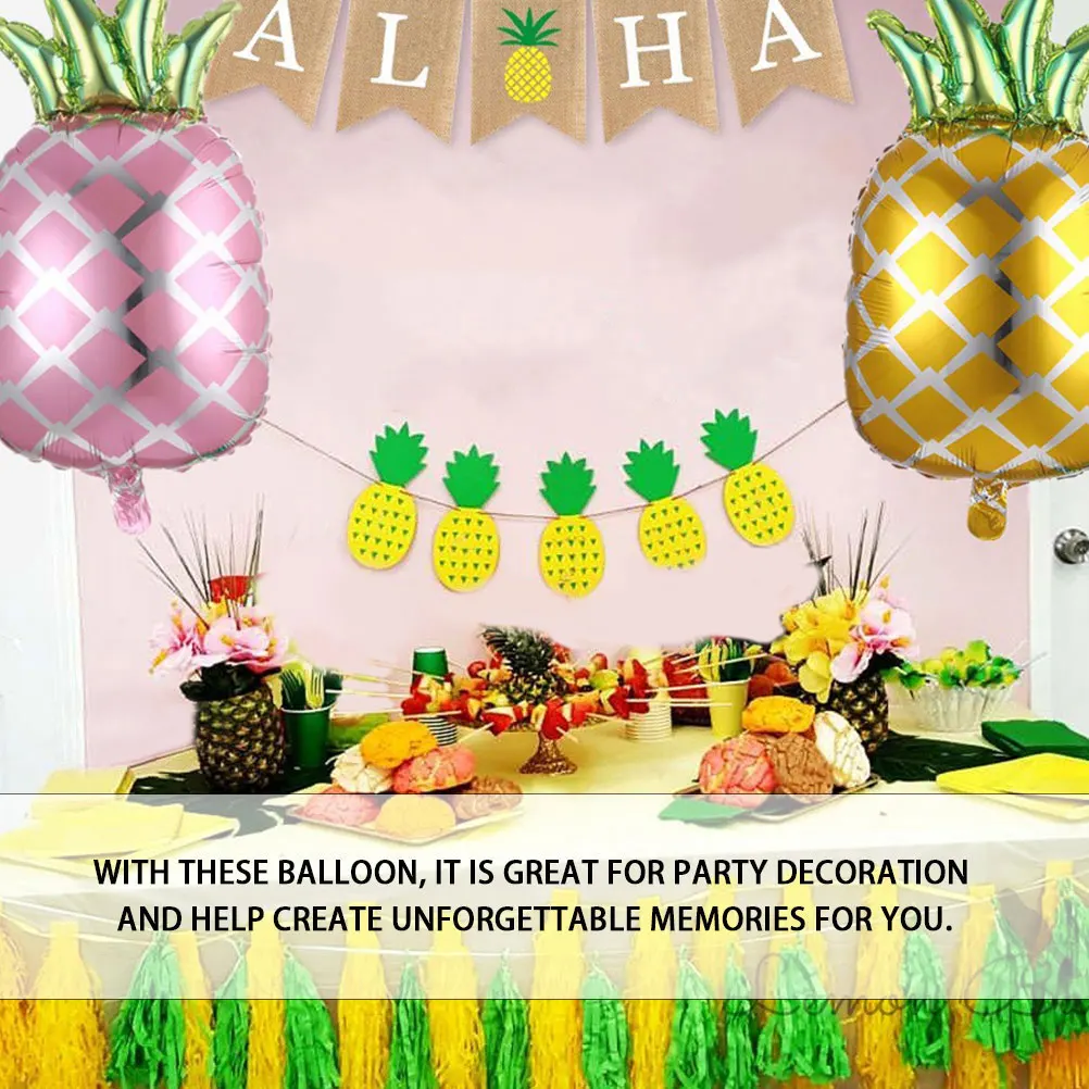 

6Pcs Pineapple Balloons Foil Hawaiian Party Decorations Supplies Adornment Banquet Decorative Balloon Home Accessories