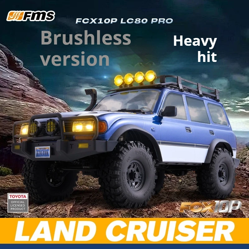 FMS New FCX10 Pro Toyota LC80 Simulation Crossing climbing car Model Toys with High and Low Speed Remote Control