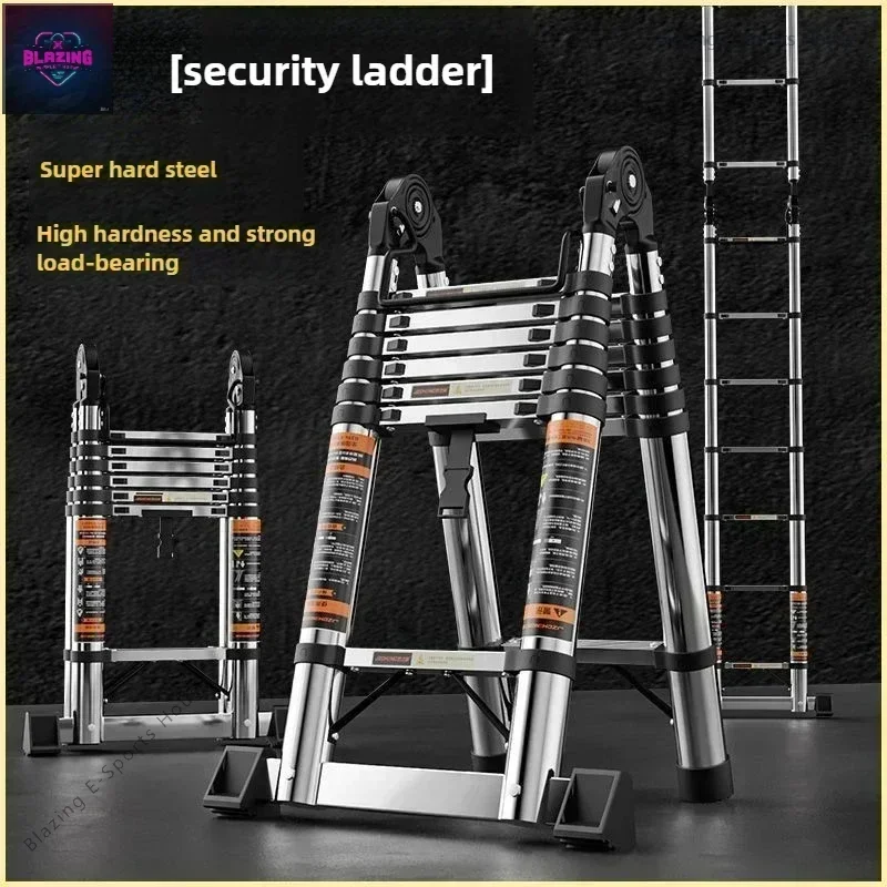 

Stainless Steel Multifunctional Telescopic Ladder Household Portable Engineering Lifting Straight Portable Folding Safety Ladder
