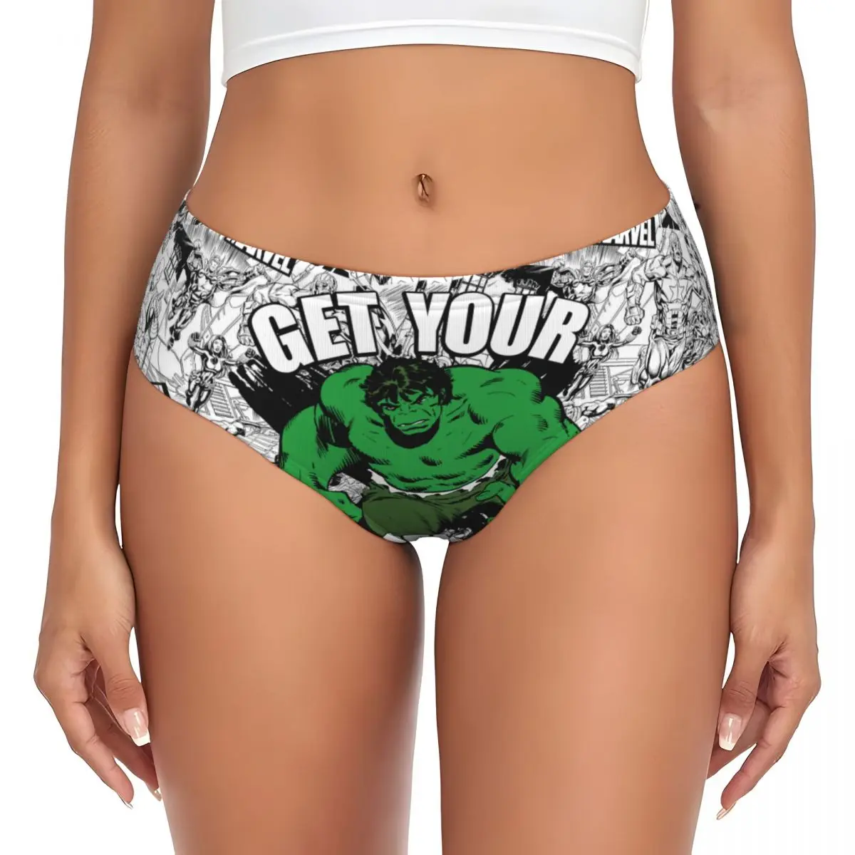 Donne personalizzate Hulk Ottieni il tuo verde sulle mutandine Intimo femminile Comfort Slip Mutande