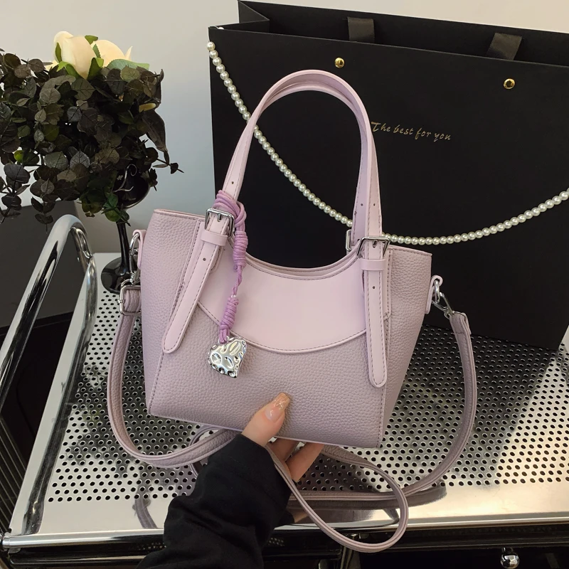 

Vintage Women Tote Bags Patchwork Pu Handbag Solid Color Fashion Crossbody Bags Female Leisure Underarm Packs Shoulder Bag