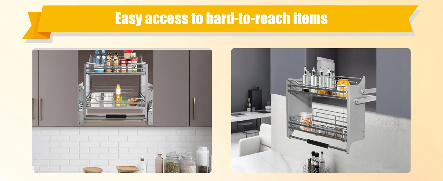 pull down cabinet organizer