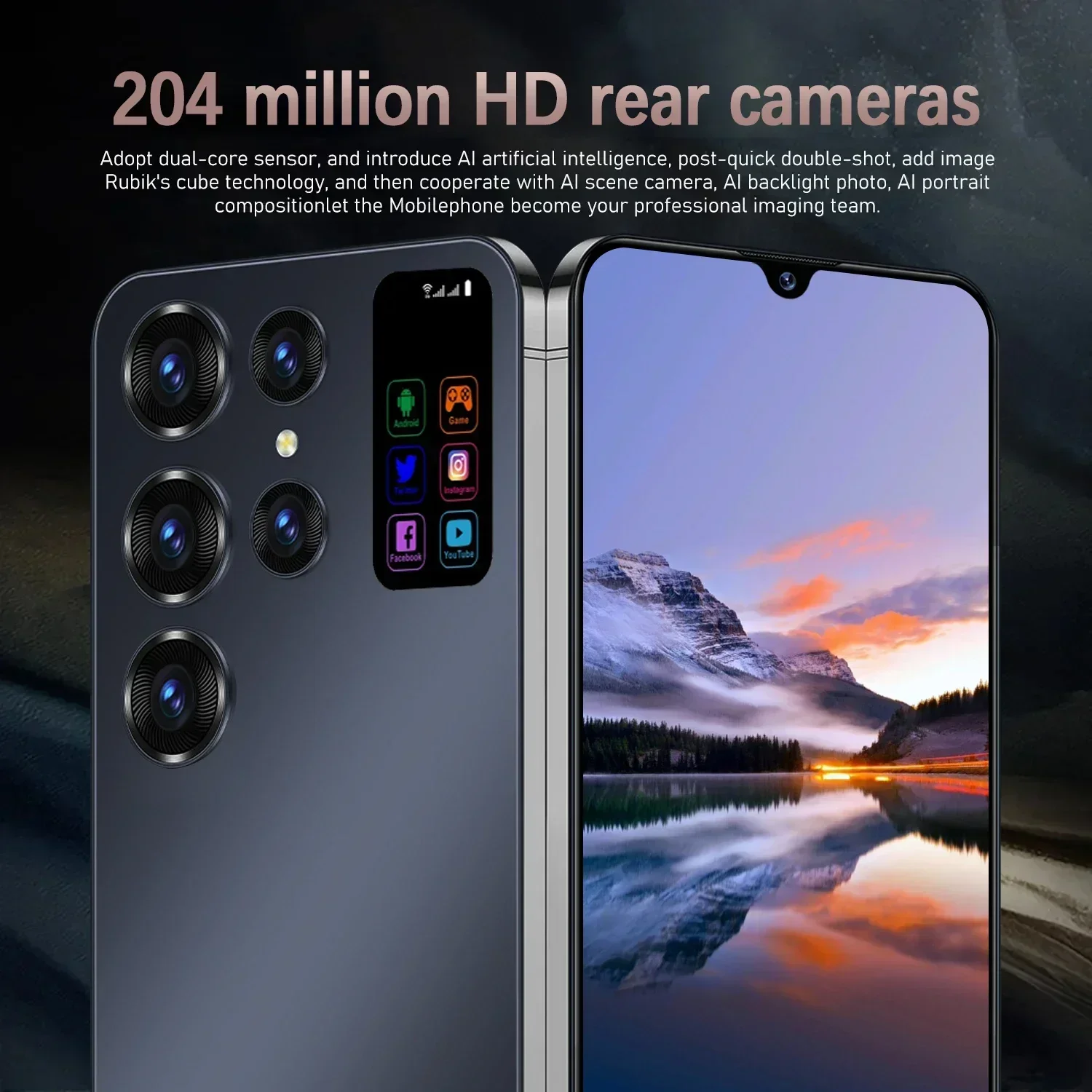 New S24 Ultra+ Smart Phone 5G Original Android 7.1 Inch HD Full Screen Face ID 22GB+2TB Mobile Phones Global Version 4G 5G Cell