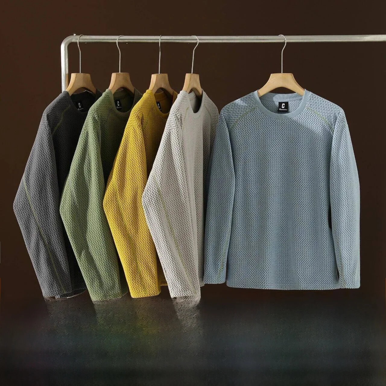 Loose Fit Fleece Sweatshirt Wave Pattern Splicing Breathable Base Layer Hoodie Unisex Couples Casual Wear Autumn 2025
