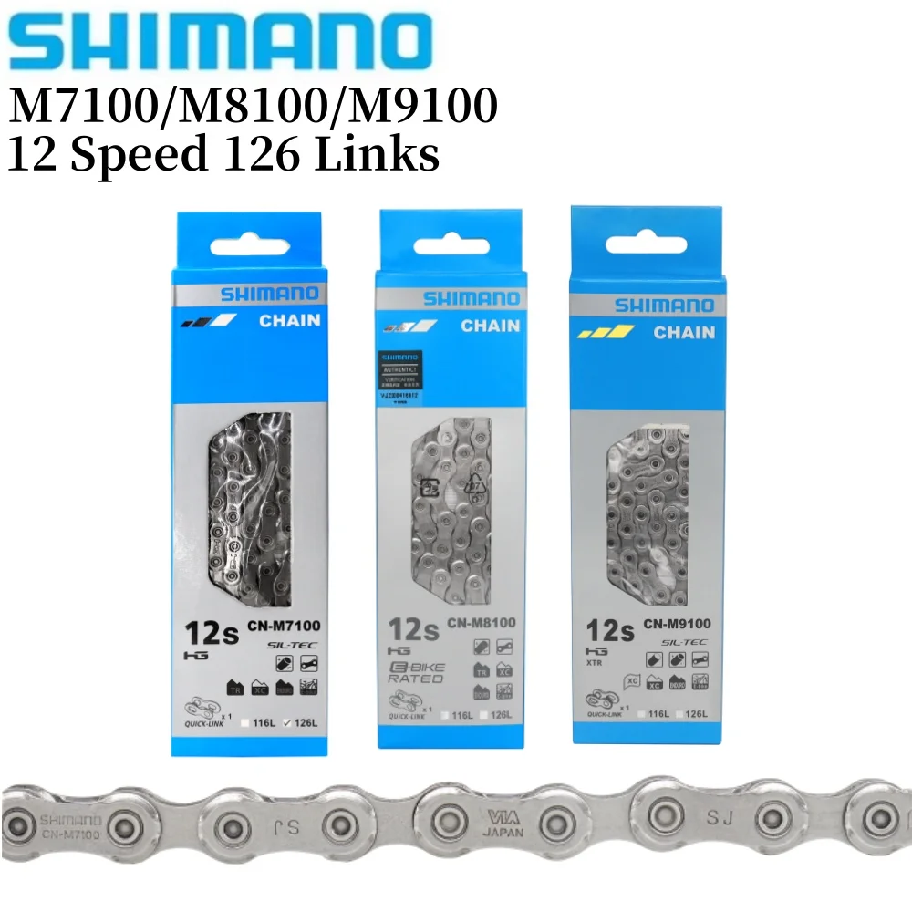 SHIMANO DEROE SLX XT CN-M7100 M8100 M9100 Bicycle Chain 12 Speed Mountain Bike Chain 126L 12S 12V MTB Road Bike Chain