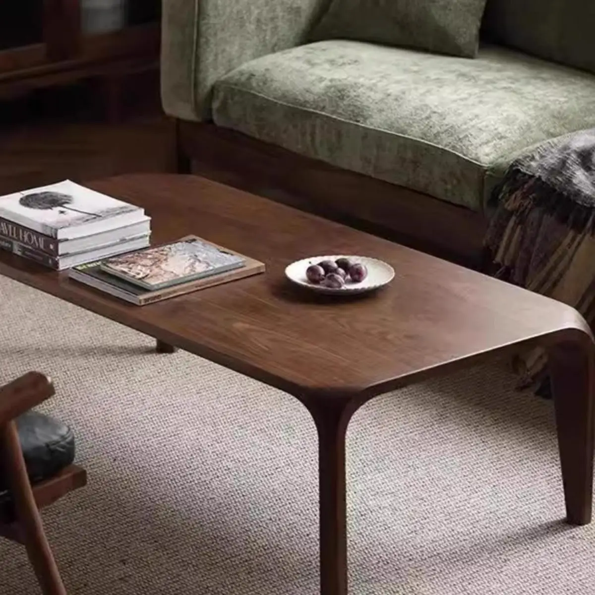 

North American black walnut coffee table living room Nordic all solid wood tea table simple modern small tea table log casual ta