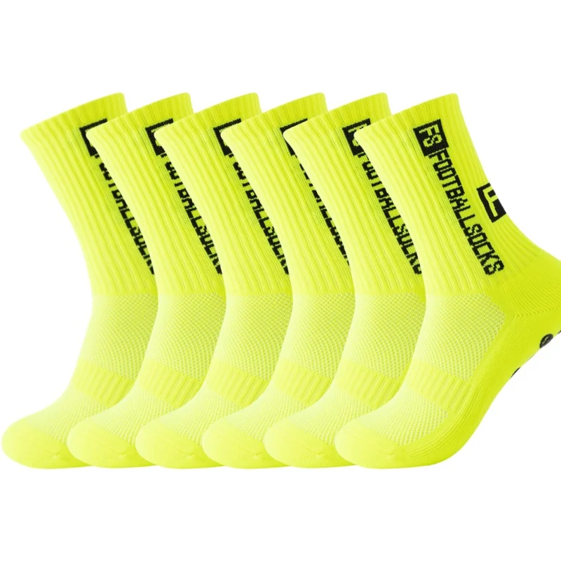 6 Paare/los FS Fußball Socken Neue Stil Runde Silikon Saugnapf Grip Anti Slip Fußball Socken Sport Männer Baseball Rugby socken