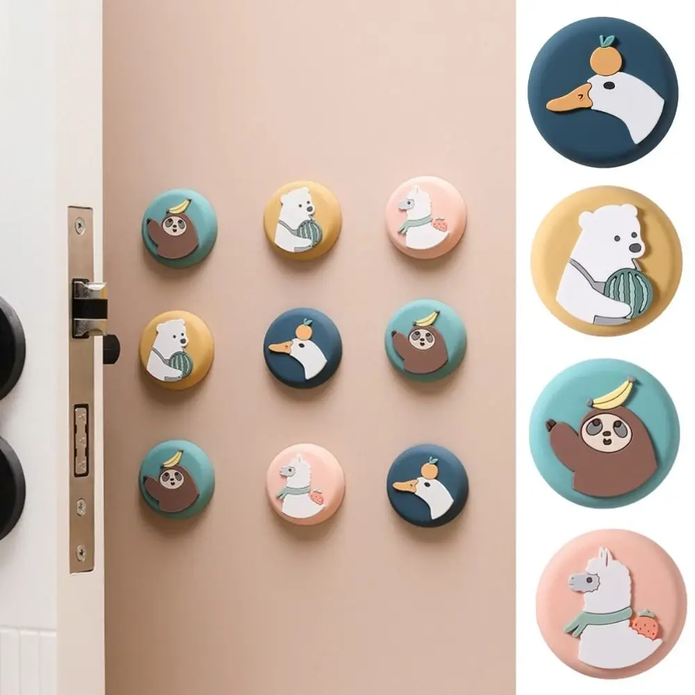

Милый силиконовый бампер-протектор для дверей и ручек с дизайном животных, самоклеящийся, противоударный, для шкафов