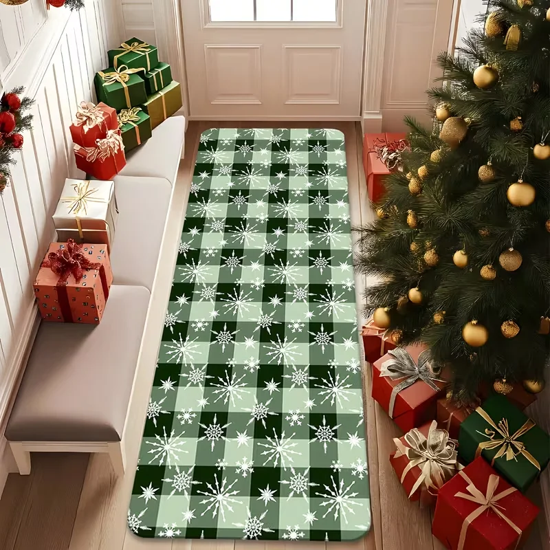 Distressed Wood Merry Christmas Print Carpet Vintage Christmas Runner Rug Hallway Entryway Rug Farmhouse Holiday Home Decor