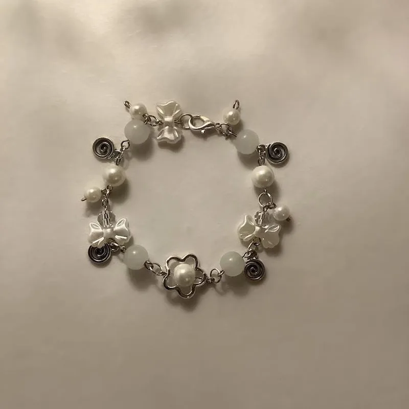 Angelic Pearl Charm Bracelet Coquette Trendy