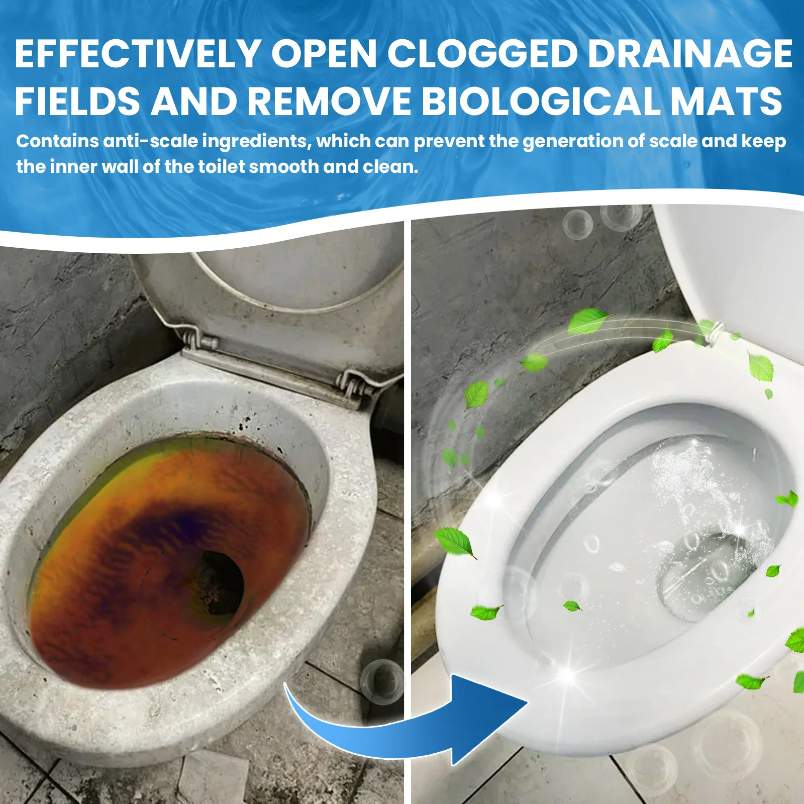 Automatic Toilet Bowl Cleaner Remove Urine Stain Dirt Toilet Pipe Dredging Agent Descaling Deodorizing Toilet Cleaning Solution