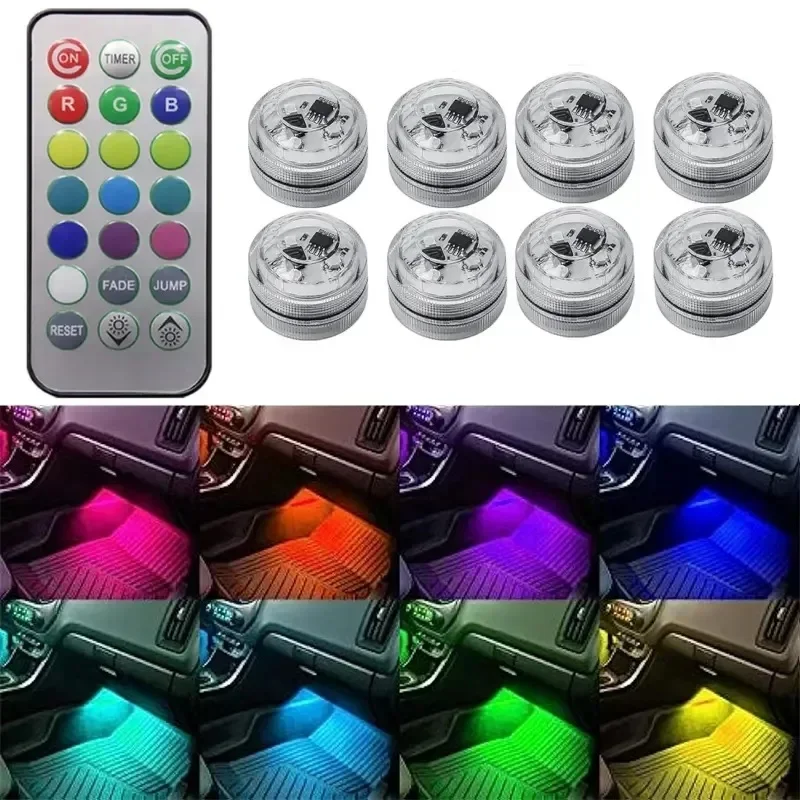 Automotive Interior Environment Lights Remote Control Decoration LED Wireless Key LED Automotive Roof Foot Atmosphere Lights