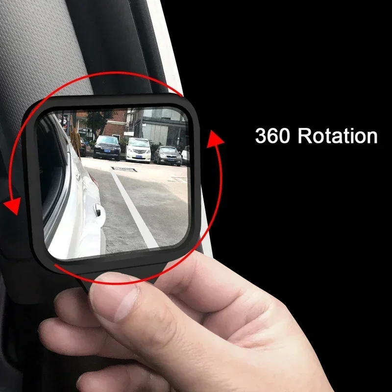 Car wide-angle blind spot monitor with convex mirror, adjustable mini safety car rearview mirror