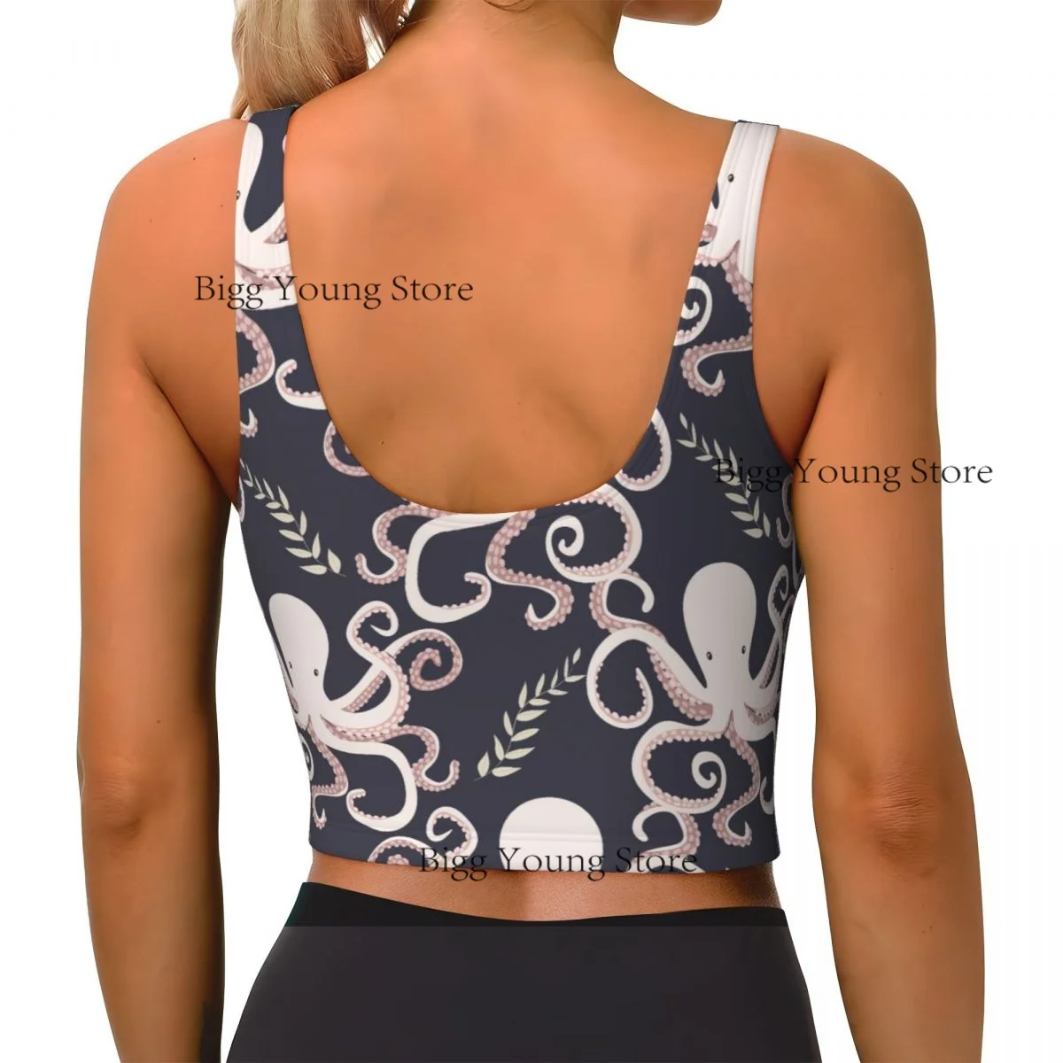 Sports Bra Women Running Yoga Clothes Vest Tentacled Squid Gathering Fitness Vest