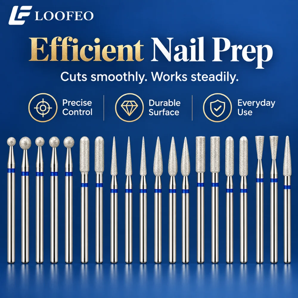 10PCS Diamond Nail Drill Bits 1.5-5mm Electric Nail File Bits Set for Manicure Milling Cutter Gel Removal Nail Preparation Tools
