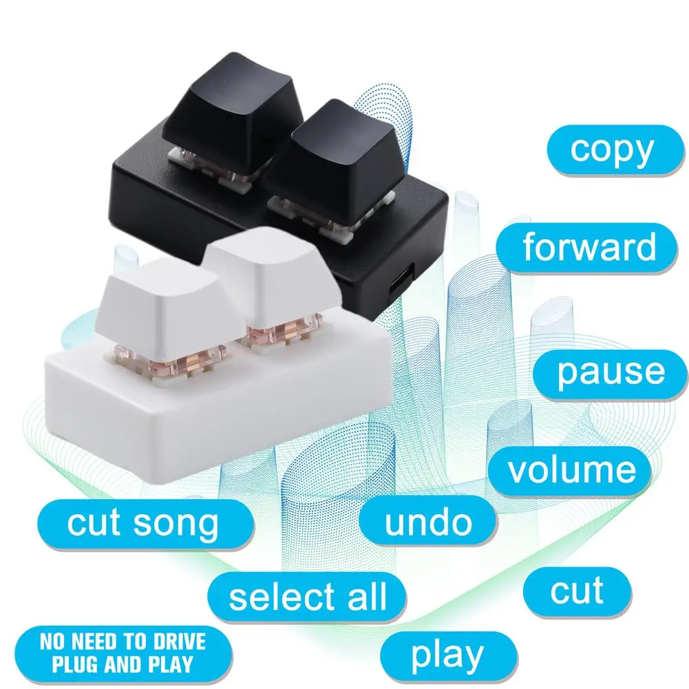 

Brand-new Black RGB USB Keypad 2 Key Keyboard Programming Macro Keyboard One-key Password Shortcut Combinations DIY Keyboard