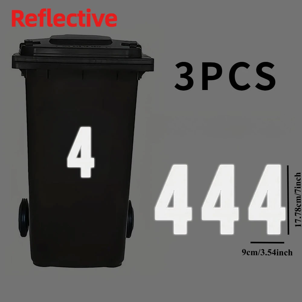 3 stks/vel 0 Tot 9 Nummer Reflecterende Bin Stickers Waterdicht voor Dumpster Garage Kantoor Parkeren zelfklevende Vinyl Decals