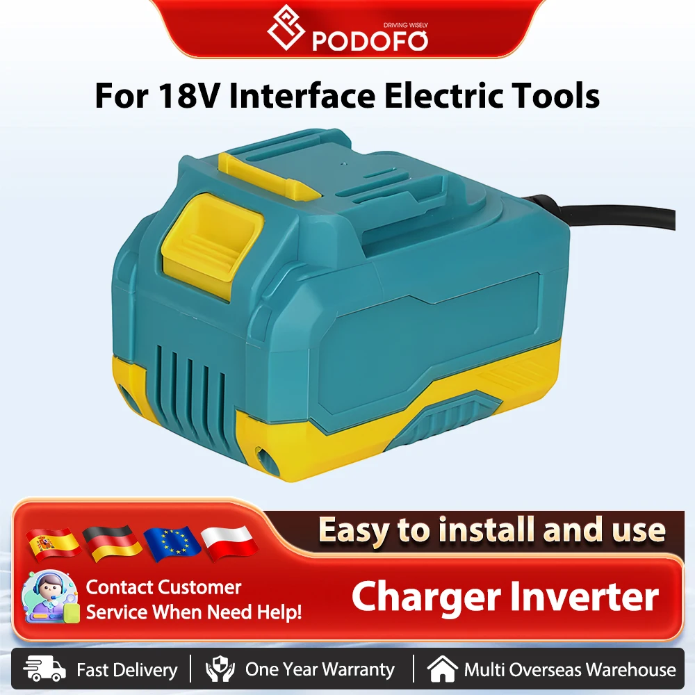 Podofo 220V AC à 20V DC 40A DC adaptateur secteur chargeur onduleur pour Interface 18V outils électriques prise ue pour outils sans fil