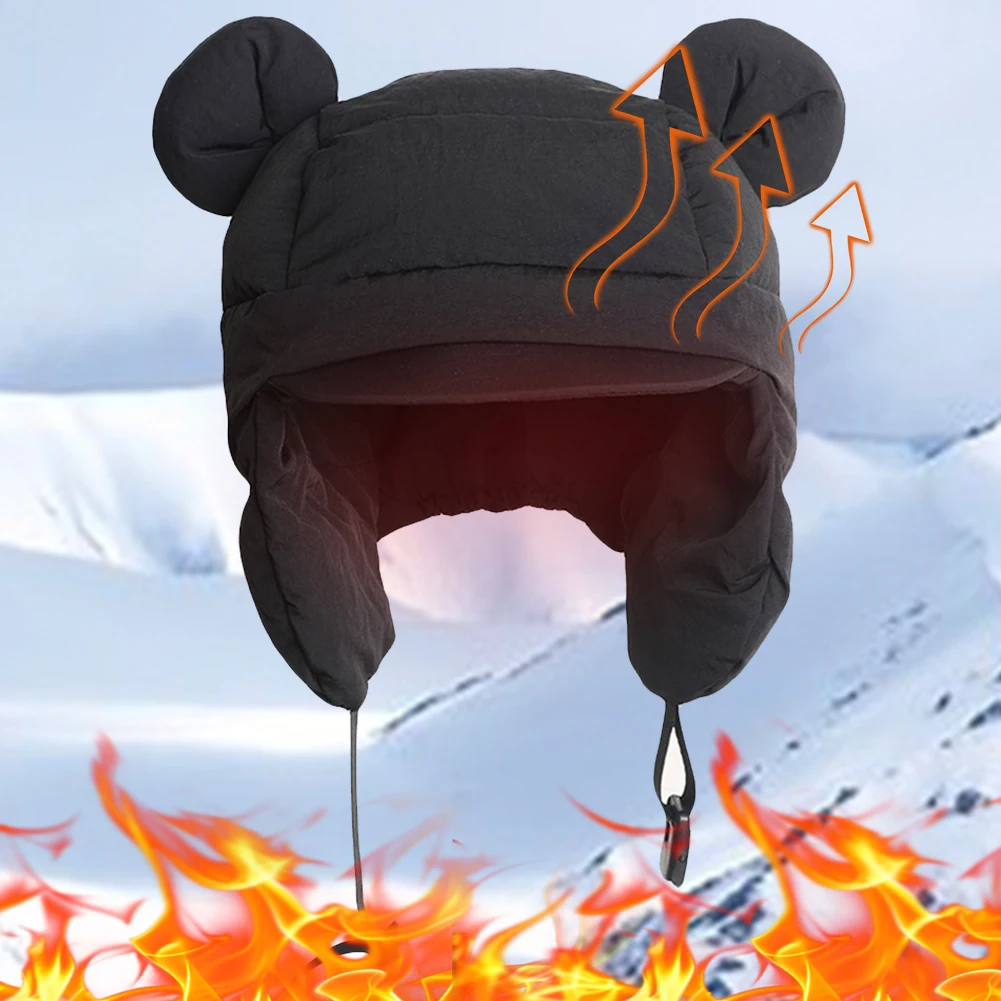 Winter Men Women Windproof Warm Ski Hat Ear Protectors Hats Down Cotton Bomber Hat Trapper Aviator Trooper Earflap Bomber Hats