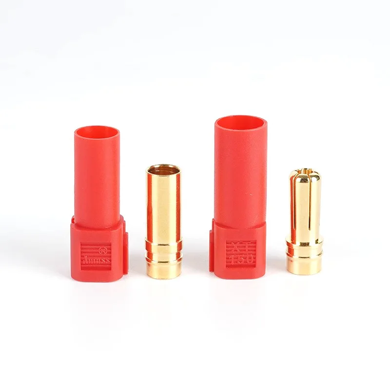 1/10pcsAMASS XT150 Extended Length 6mm Gold Plated Banana Plug High Current Model Accessory Connector