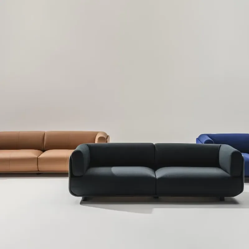 New Designer Creative Contrasting Color Casual L Shape Modern Simple Style Cat Scratch Fabric Three Seater Sofa