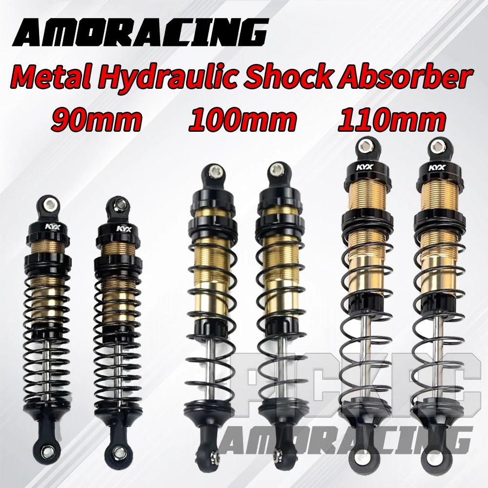 KYX Metal Hydraulic Shock Absorber RC 90mm 100mm 110mm 2PCS For 1/10 Axial SCX10 D90 SCX10 CC01 RC Model Car Conversion Parts
