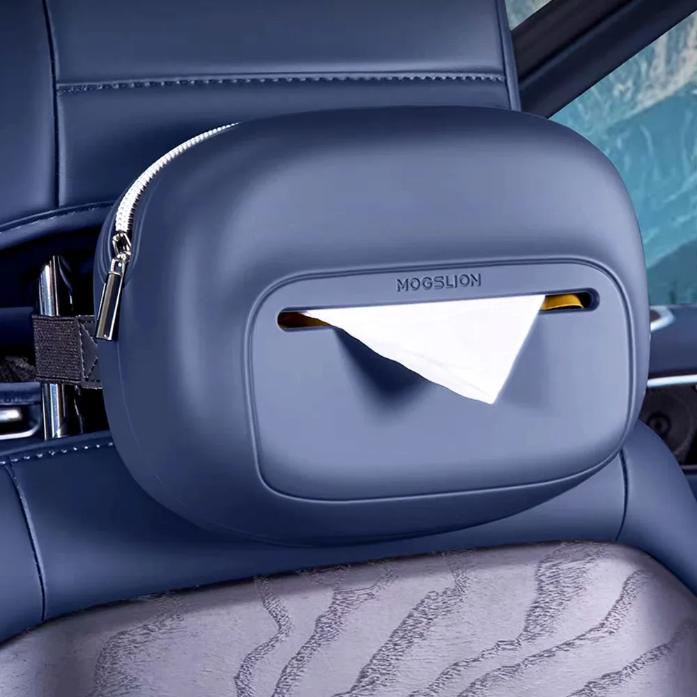 For ZEEKR 9X 2025 2026 Auto Headrest Tissue Storage Bag Silicone Hanging Napkin Box Car Interior Modification Accessory