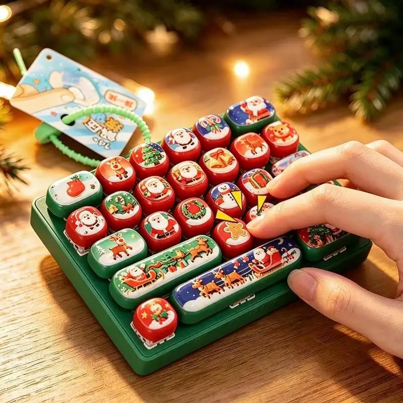 Christmas Fidget Keyboard Toy Santa Prints Stress Relief For Xmas Gifts Kids