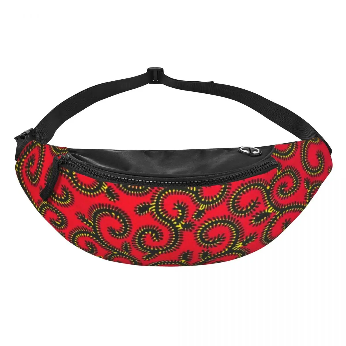 Geometric African Ethnic Tribal Ankara Pattern Fanny Pack for Women Men Crossbody Waist Bag Cycling Camping Phone Money Pouch
