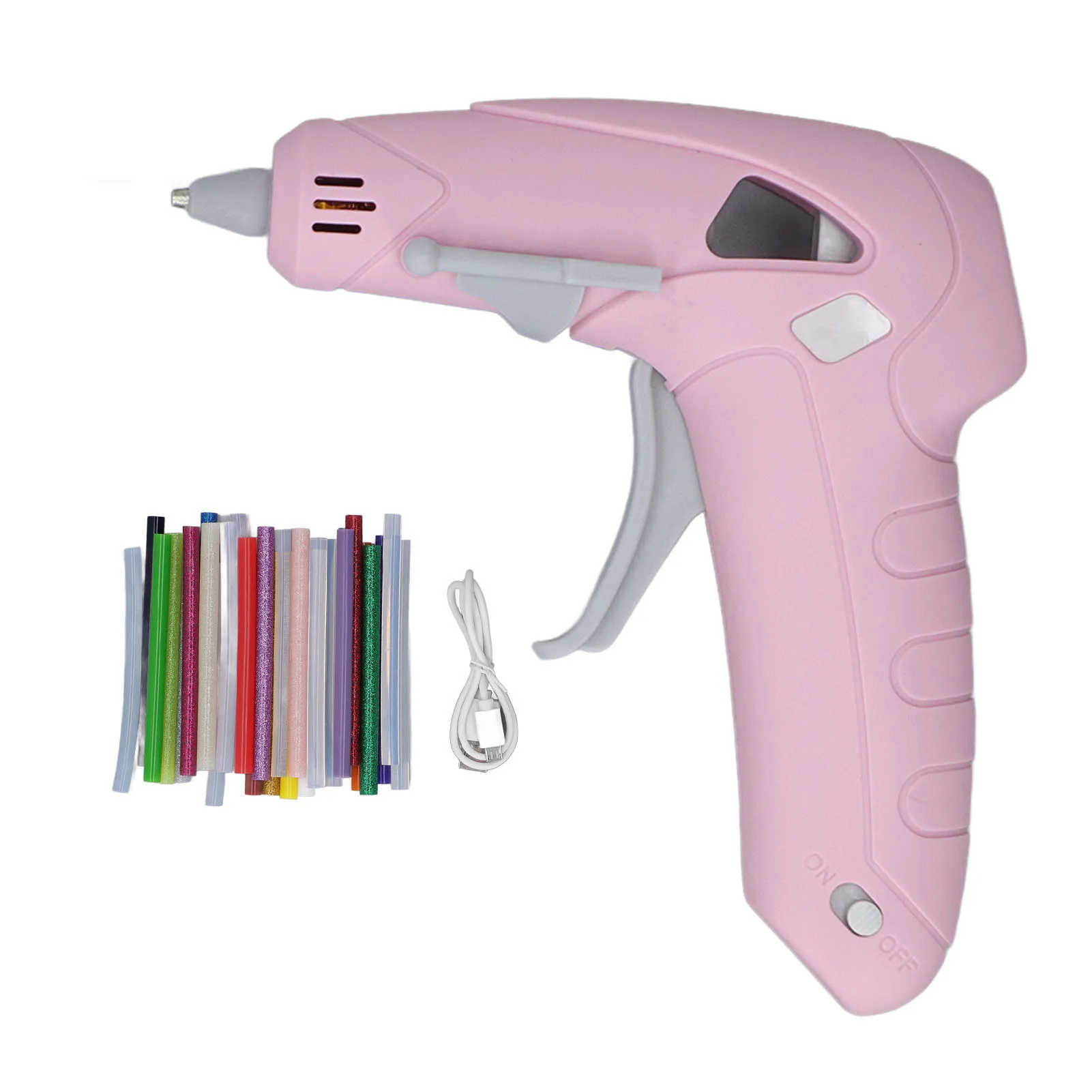 Cordless Glue Gun Rechargeable Plastic Material Electric Glue Gun Anti Scald Mouth 2200mAh Charging USB for Office for School