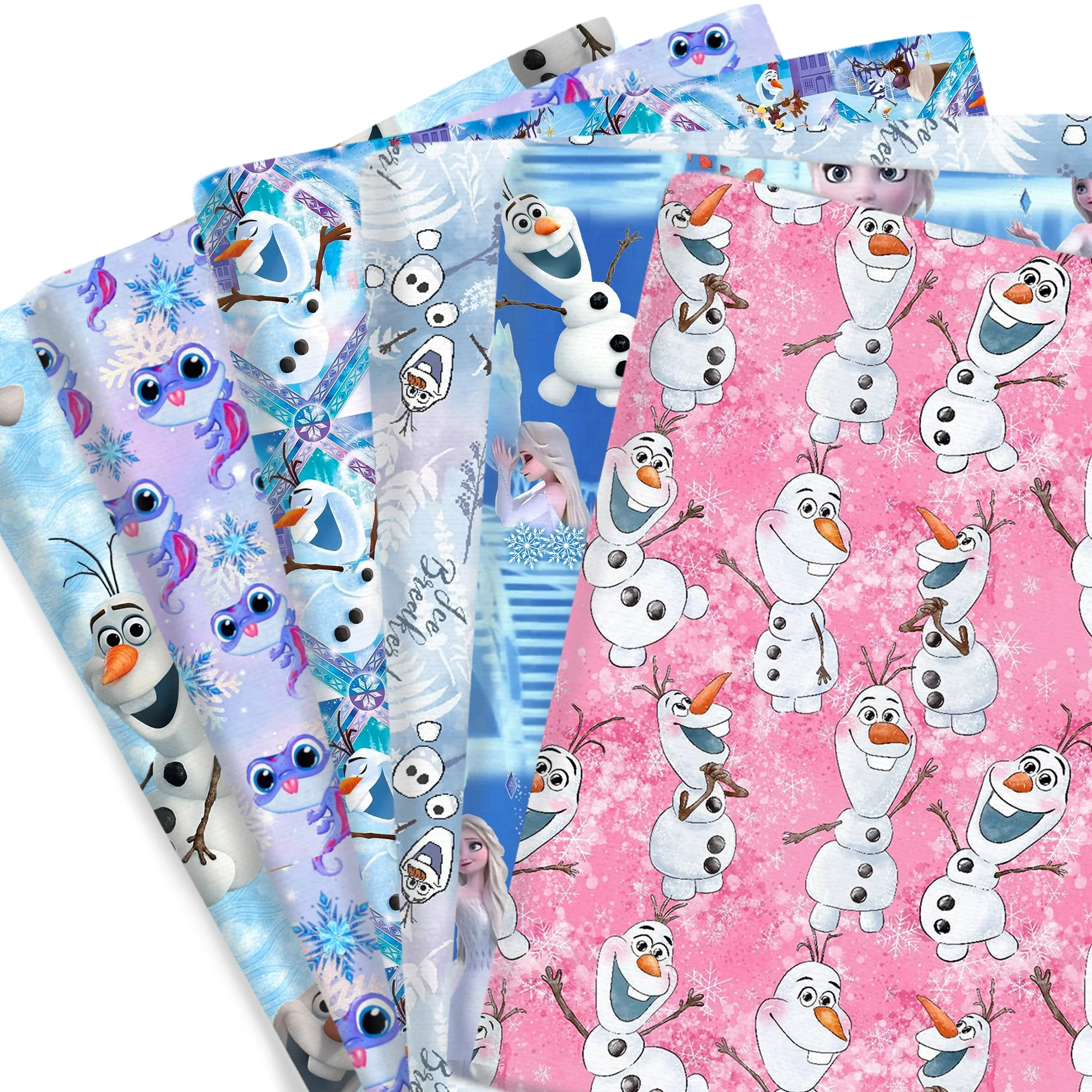 50*145cm Frozen Olaf Snowman Polyester Cotton Fabrics By The Meter For Sewing Cloth Dress DIY Crafts Home Textile