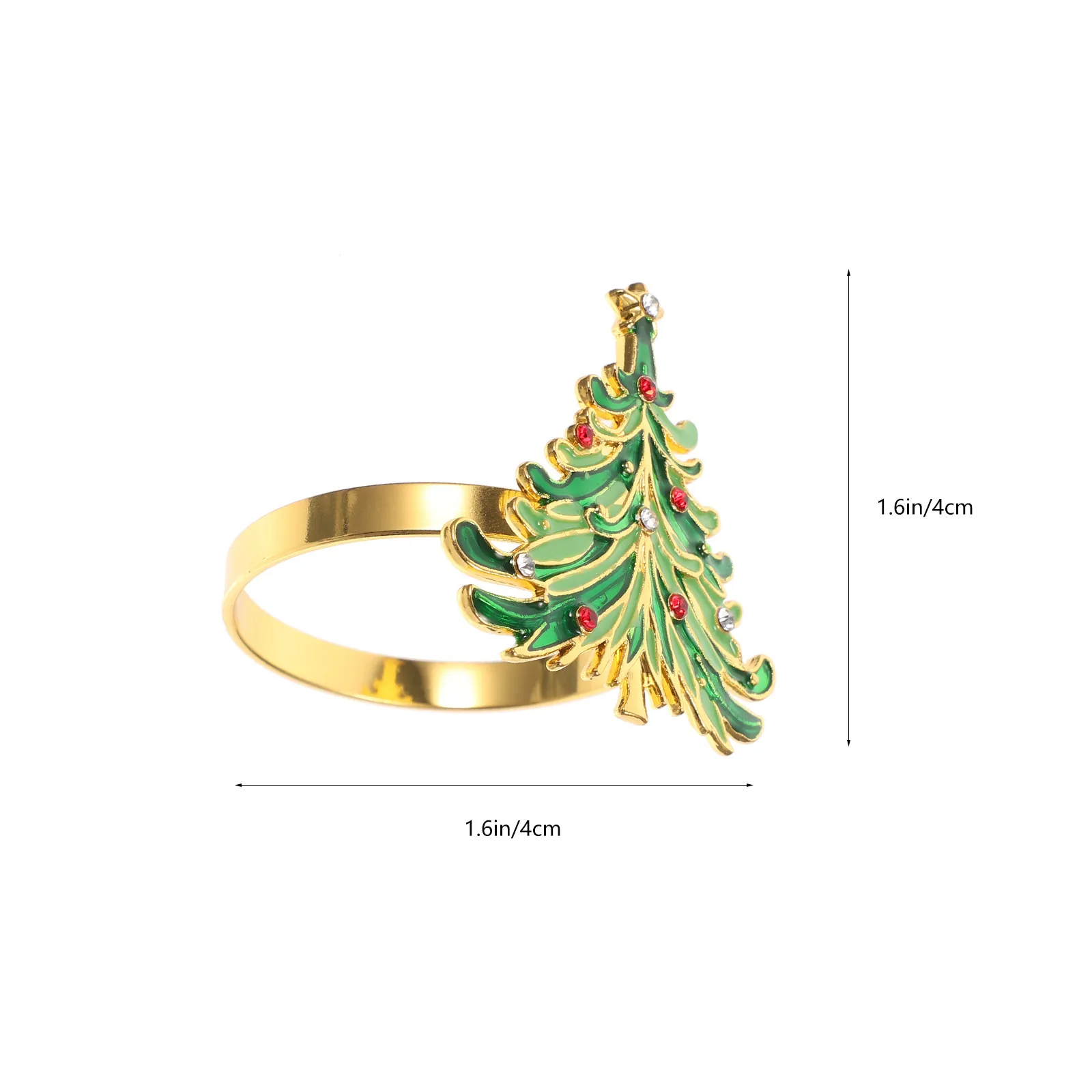 12Pcs Xmas Tree Napkin Buckles Decorative Alloy Napkin Holders Christmas Table Decor Party Festival Dinner Supplies