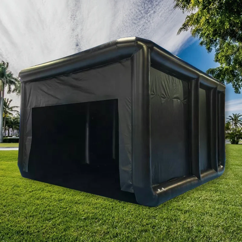 

Black Indoor Outdoor Golf Training Cage Inflatable Golf Simulator Tent Inflatable Tent With Simulator Projection