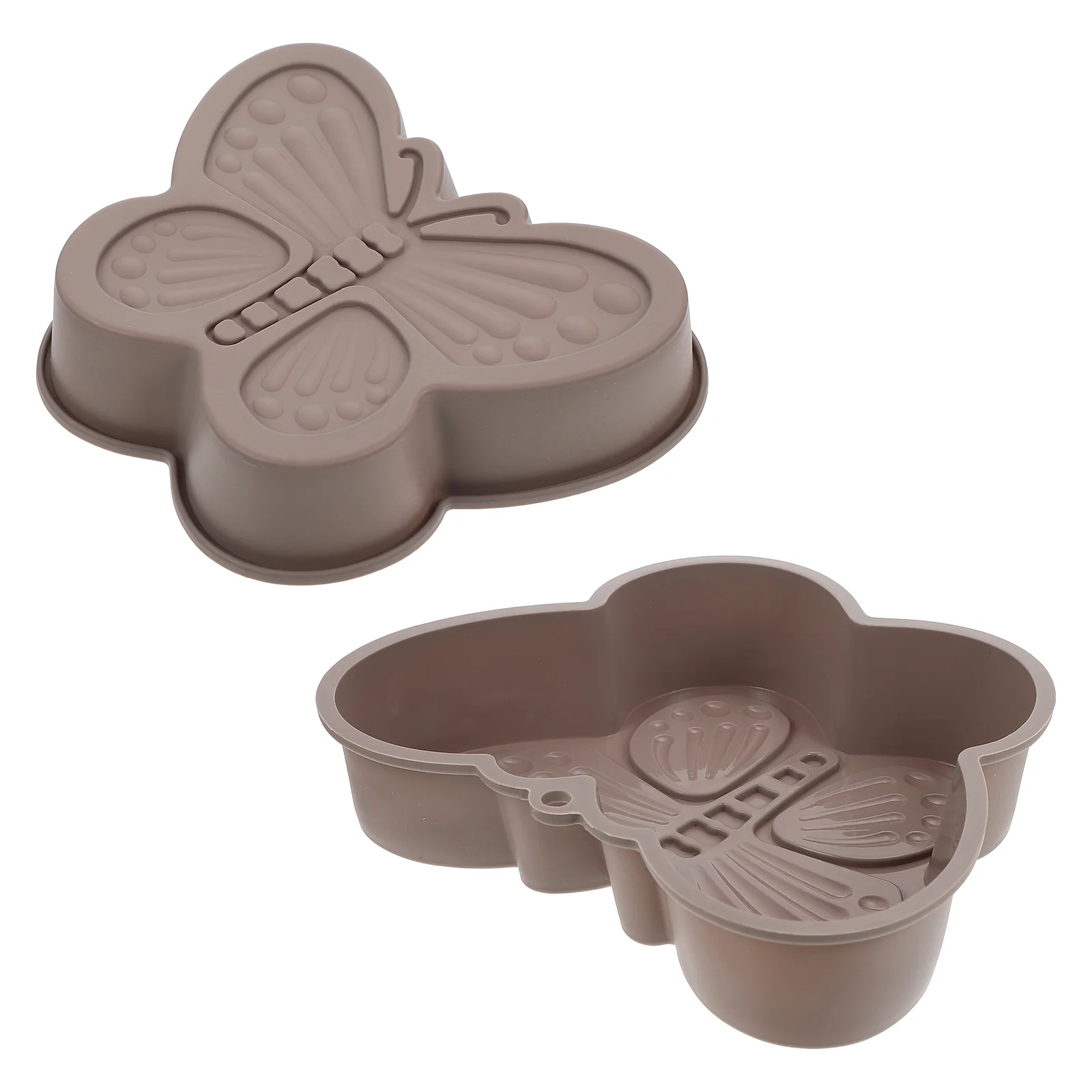 

2 Pcs Jelly Butterfly Cake Mold Pan Maker Silica Gel Airtight Cupcake Container Dessert