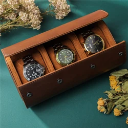 Travel Watch Case Roll Organizer Watches Box for Men Vegan Faux Leather Watch Display Case Watch Storage Holder for Collection