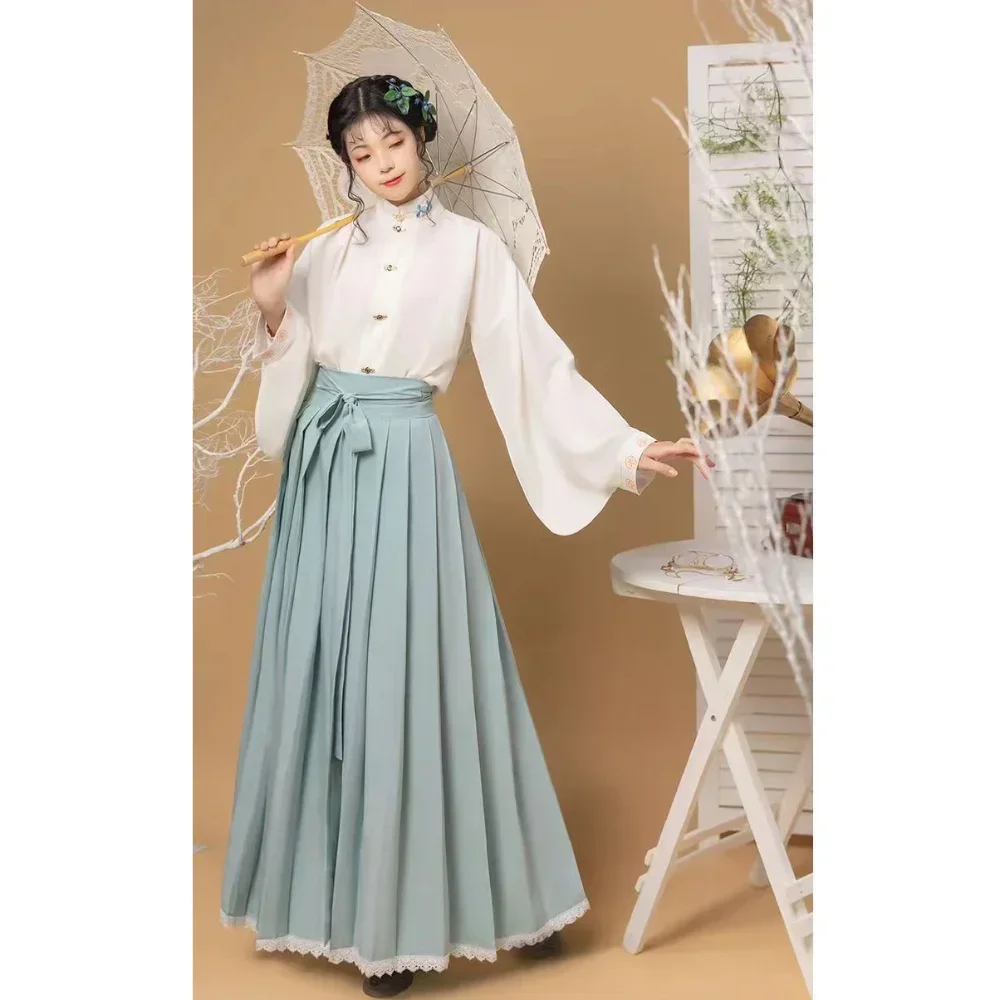 

New Retro Chinese Style Women's Clothing Improved Hanfu Vest Skirt Hanfu Suit Vintage Young Student Modern Hanfu Clothes Set