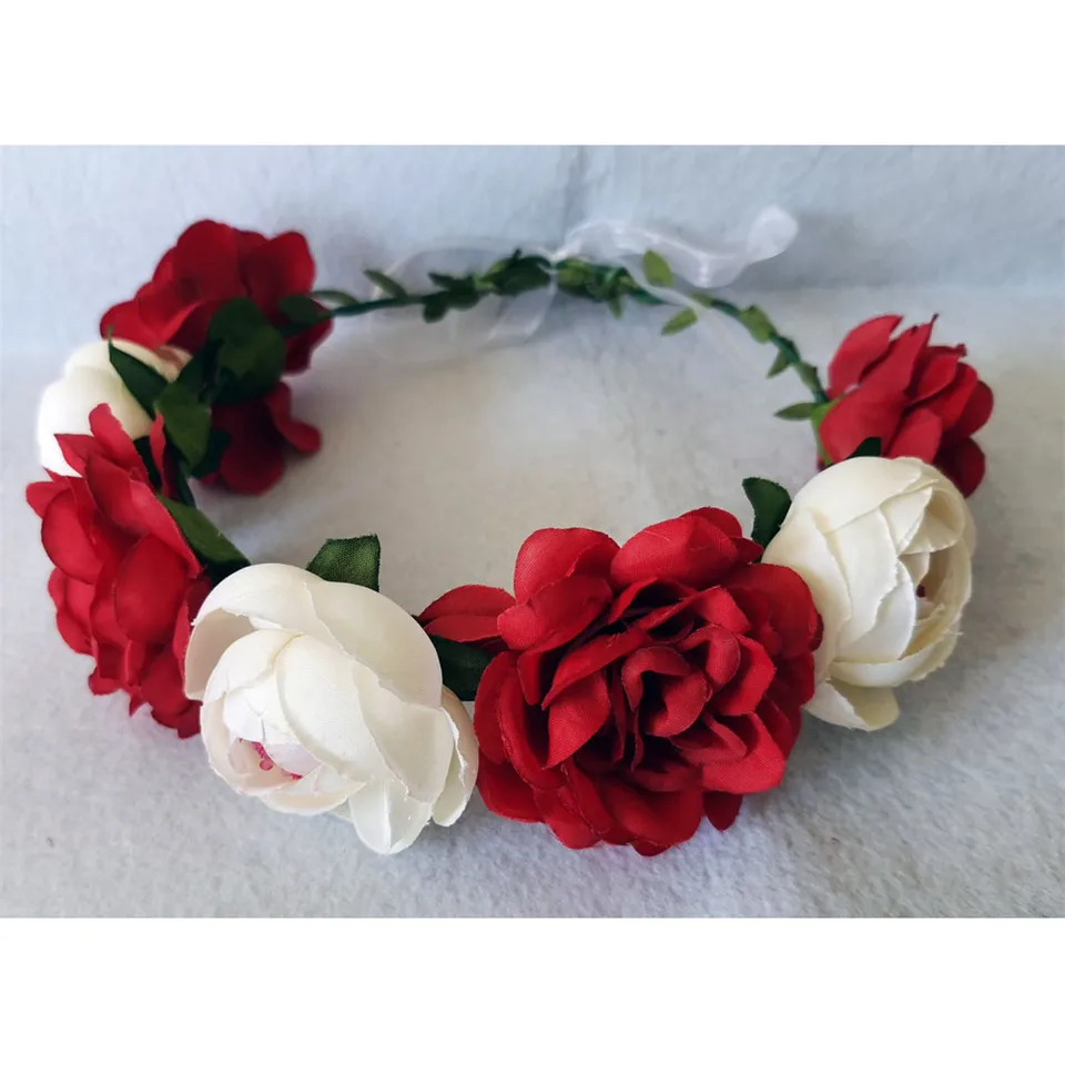 8 Color Fashion Woman Hair Flower Crown Wedding Party Hair  display picture 3
