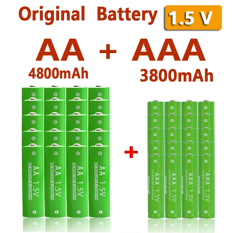 1.5V AAA 3800mAh  1.5V AA 4800mAh Rechageable Battery Battery + Free Shipping Battery for Clocks Mice Computers Toys So On