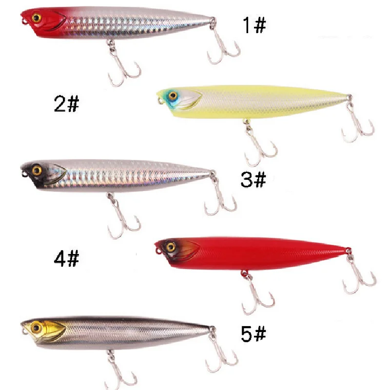 NEW 5pcs Fishing Bait Topwater Popper Life-like Lure Bass Wobbler Crankbait Hook