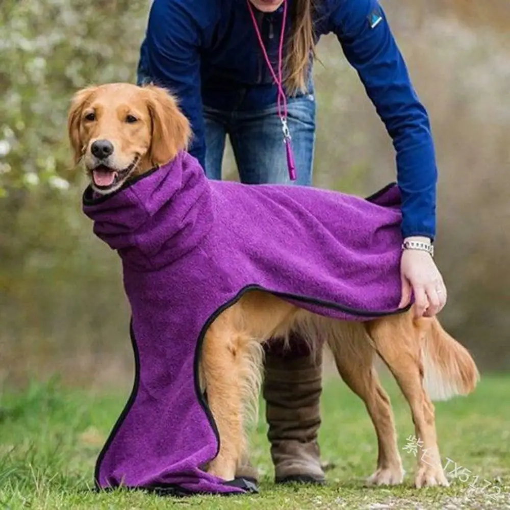 Dog Towelling Pet Clothes Drying Super Absorbent Robe Soft quick drying Polyester Sleepwear Coat Warm Apparel