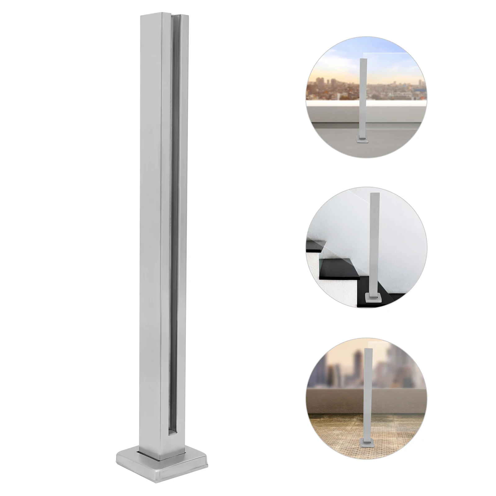 Trilhos de aço inoxidável 304 de alta qualidade com vidro, capacidade de carga de 220 libras, poste de 25,6 polegadas para visão clara, umidade e